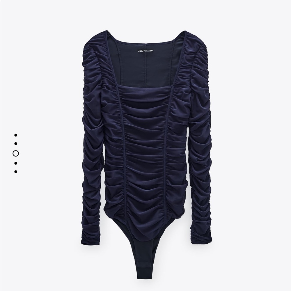NWT Zara Tulle Draped Bodysuit